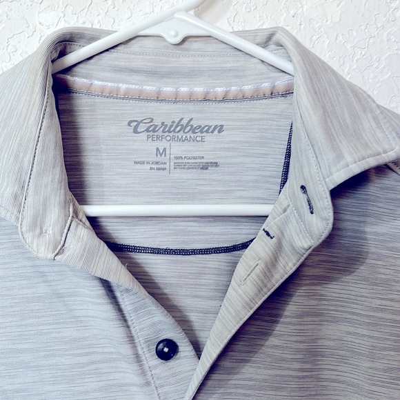 Caribbean Performance Men’s  Size M Gray Polo Golf Athlesure Classic Resort - Picture 3 of 8